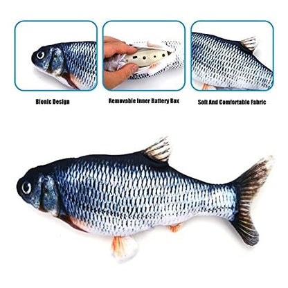 Cat Toys Catnip Automatic Flip Fish Dolls, Cat Toys, Applicable to All Kinds of Cats, USB Electric Mobile pet Toys, Electric Puppet Fish, Suitable for Cats