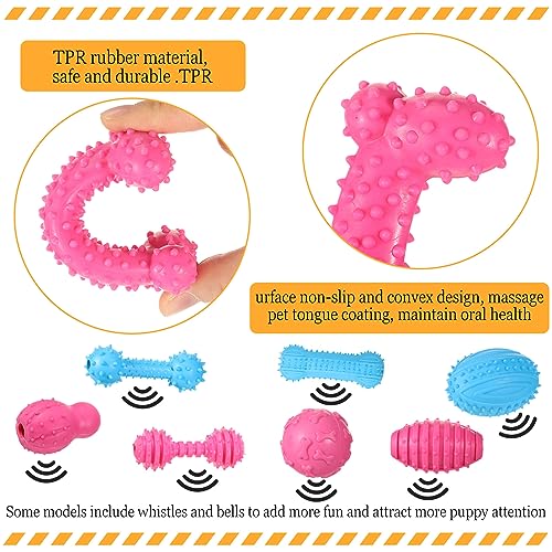 Jenaai 50 Pack Puppy Toys Chew for Teething Cute Soft Dog Toys Interactive Teething for Small Dogs Anxiety Relief Cleaning Teeth, Assorted Style
