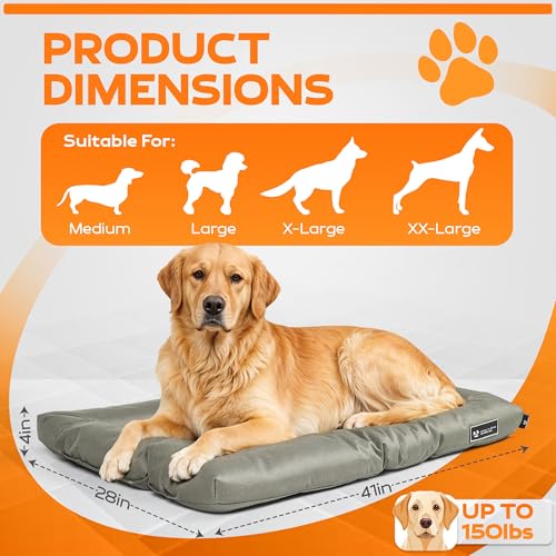 Dog Crate Mat – Chew Resistant Dog Bed for Crate, Soft Yet Durable Crate Pad Chew Proof, Machine Washable Dog Bed for Chewers, Multiple Sizes (Large) - size: Large