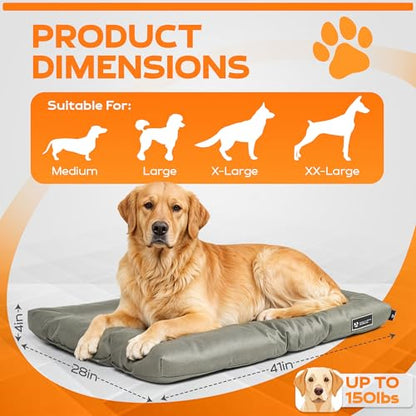 Dog Crate Mat – Chew Resistant Dog Bed for Crate, Soft Yet Durable Crate Pad Chew Proof, Machine Washable Dog Bed for Chewers, Multiple Sizes (Large) - size: Large