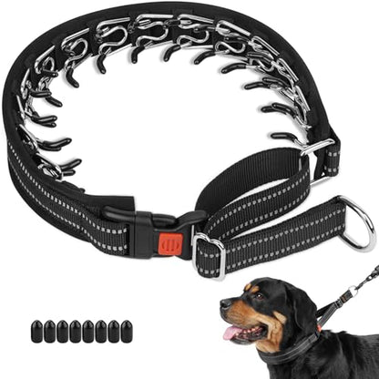 No Pull Martingale Collar for Large Medium Small Dog Pitbull German Shepherd Doberman, Dog Collar Anti Pull with Buckle for Training Walking (Black, L-Neck 17-19.25", 1.5" Wide) - size: L-Neck 17-19.25", 1.5" Wide