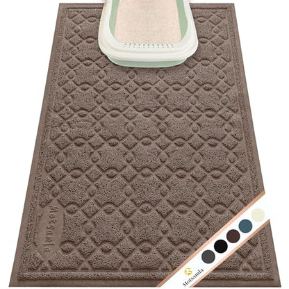 Cat Litter Box Mat, 35" x 24" Large Kitty Litter Trapping Mat Keep Floor Clean, Scatter Control, Waterproof, Easy to Clean, Durable Large Size Litter Mat