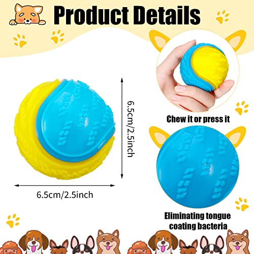 DragonflyDreams Dog Balls, 4-Pack Squeaky Dog Ball, Large and Medium Sized Dogs, Interactive Dog Toys for Play Exercise and Training 2.5 Inch Easy Catching Dog Toys
