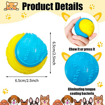 DragonflyDreams Dog Balls, 4-Pack Squeaky Dog Ball, Large and Medium Sized Dogs, Interactive Dog Toys for Play Exercise and Training 2.5 Inch Easy Catching Dog Toys