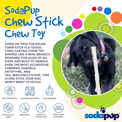 SodaPup Chew Stick – Durable Dog Chew Toy Made in USA from Non-Toxic, Pet Safe, Food Safe, Nylon Material for Mental Stimulation, Clean Teeth, Fresh Breath, Problem Chewing, Calming Nerves, & More - color: Natural Nylon Brown Stick