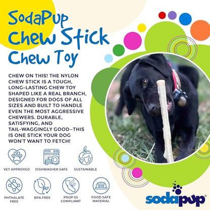 SodaPup Chew Stick – Durable Dog Chew Toy Made in USA from Non-Toxic, Pet Safe, Food Safe, Nylon Material for Mental Stimulation, Clean Teeth, Fresh Breath, Problem Chewing, Calming Nerves, & More - color: Natural Nylon Brown Stick