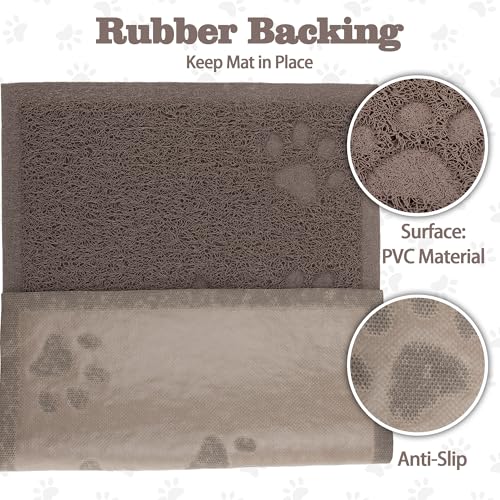 Darkyazi Cat Litter Box Mat for Floor Litter Trapping Mat Non-Slip Backing, Scatter Control, Easy Clean, Water Resistant, Soft on Paws (15.75" x 11.75",Coffee) - color: Coffee