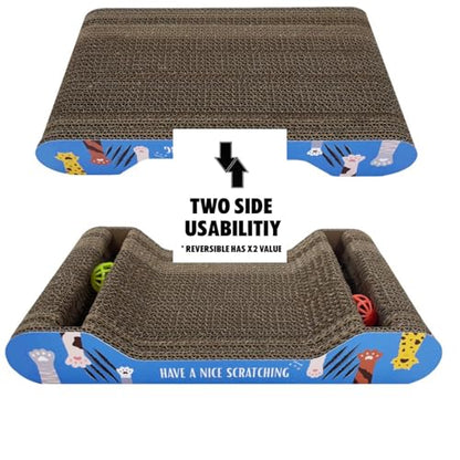 Cat Scratcher Cardboard | Reversible Corrugated Scratch Pad | Eco-Friendly | Durable | for Indoor Cats | Includes Catnip