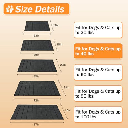 Chew Proof Dog Mat for Aggressive Chewers,18" x 29" Machine Washable Dog Crate Pad Quilted Mat, Ultra-Durable Indestructible Pad for Small Dogs, Black Kennel Pad - size: 18"x29"