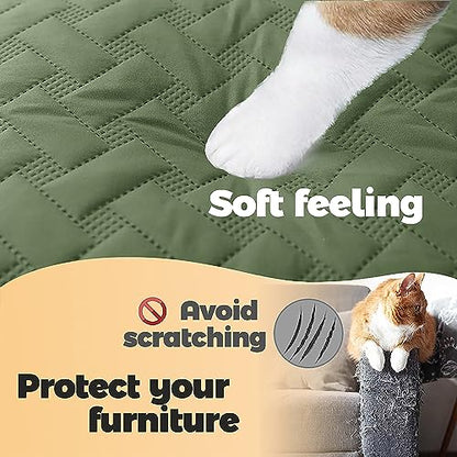 gogobunny 100% Double Sided Waterproof Dog Blanket Soft Pet Bed Cover Reversible Protect Furniture Couch Sofa Car for Puppy Cat Kids (Dark Green/Light Green, 30x70 Inch (Pack of 1)) - color: Dark Green/Light Green, size: 30x70 Inch (Pack of 1)