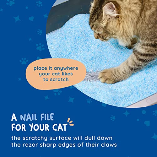 Cat Nail File Scratcher, Odor-Resistant Litter Box Emery Board Scratcher Pad, No Peeling Needed, Waterproof, Non-Toxic & Long-Lasting Cat Scratcher that Files Nails