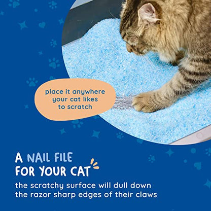 Cat Nail File Scratcher, Odor-Resistant Litter Box Emery Board Scratcher Pad, No Peeling Needed, Waterproof, Non-Toxic & Long-Lasting Cat Scratcher that Files Nails
