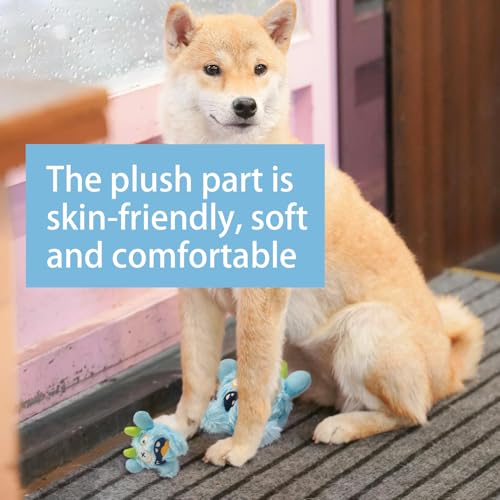 Squeaky Plush Pet Toy Ball, Dental Care, Skin-Friendly and Soft and Relieve Stress,Dog Training Interactive Pet Cute Plush Fashionable Toy Ball (Sky Blue,Large) - color: Sky Blue, size: Large