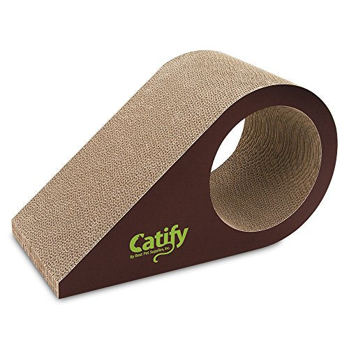 Best Pet Supplies Catify Cat Scratcher, Fun Interactive Scratchers, Posts, Poles, Claw Safe, Furniture Saver Indoor Play Support Natural Cat Behaviors Heavy Duty - Droplet, 19.5 x 9" - color: Droplet