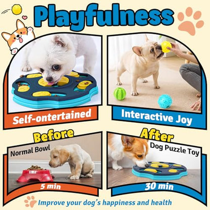 Forfon 9 Pack All-Around Dog Puzzle Toy Set -Mentally Stimulating Dog Enrichment Toys for Small to Medium Smart Dogs, Includes Dog Lick Mat with Suction Cups - color: All-Around Dog Puzzle Toys