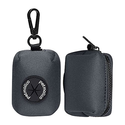 Dog Poop Bag Holder Leash Attachment, Dog Waste Bag Dispenser Zippered Pouch, Fits Any Dog Leash, Includes Free Roll of Dog Bags, Poop Bag Dispenser - 2 Pack, Deep Gray - color: Deep Gray