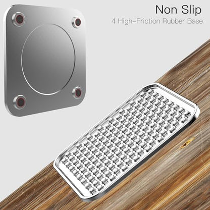 Double Wall Stainless Steel Lick Mat for Dogs & Cats - Chew Proof & Whisker Friendly, Non-Slip Base, for Calm Feeding & Anxiety Relief - Dishwasher Safe Slow Feeder Pad [1Pack] - size: L