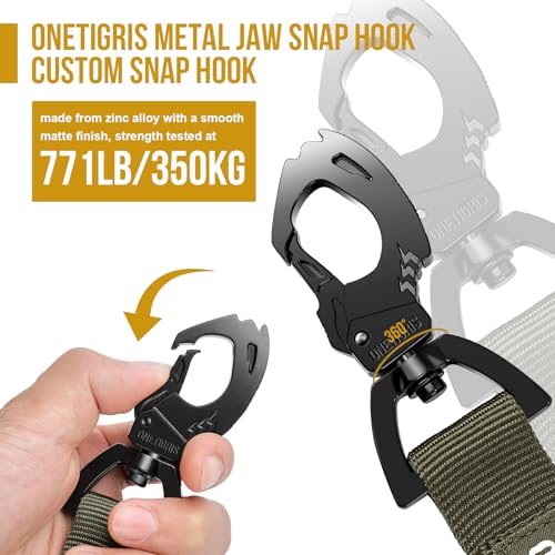 OneTigris Tactical Dog Training Bungee Leash with 2 Control Handle Quick Release Nylon Leads Rope(Ranger Green) - color: Green