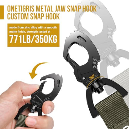 OneTigris Tactical Dog Training Bungee Leash with 2 Control Handle Quick Release Nylon Leads Rope(Ranger Green) - color: Green