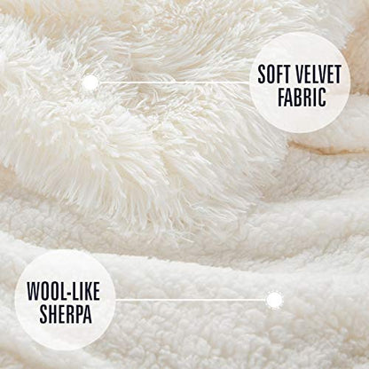 LOCHAS Luxury Fluffy Dog Blanket, Extra Soft and Warm Sherpa Fleece Pet Blankets for Dogs Cats, Plush Furry Faux Fur Puppy Throw Cover, 30''x40'' Cream White - color: Cream White, size: Medium(30''x40'')