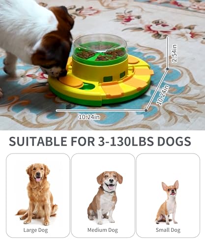 LiuMelinda Dog Puzzle Toy Mental Stimulation - Level 3 in 1 Dogs Food Feeder Puzzle, Dog Treat Puzzle Feeder (Level 2 in 1-Intermediate-Green Push) - color: Level 2 in 1-Intermediate-Green Push