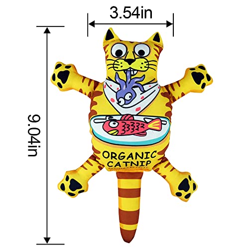 TTcat Organic Catnip Pillow for Indoor Cat and Kitten,Cat Crinkle Kicker Toy Chew Toy,Yellow - color: Yellow Cat