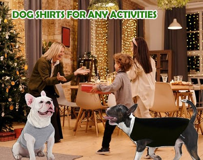 Dog Blank Shirts,Summer Clothes for Small Medium Puppy French Bulldog,Dogs Girl Boy Summer Sun Cotton Tee Shirt,Black Grey M - color: Blank Black Grey, size: Medium