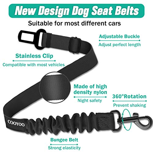 Dog Seat Belt, Durability Retractable Dog Car Harness Adjustable Dog Seat Belt for Vehicle Nylon Pet Safety Seat Belts Heavy Duty & Elastic (1 Pack Black) - color: 02-Set 01a Pack -Black