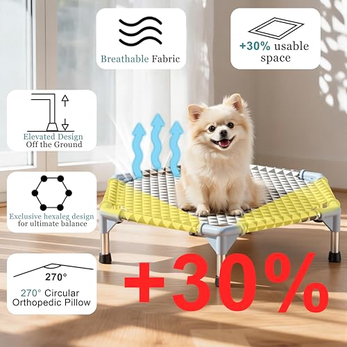 Kuntrust Elevated Outdoor Dog Bed (6 Sided Small, Triangle) - size: 6 sided Small