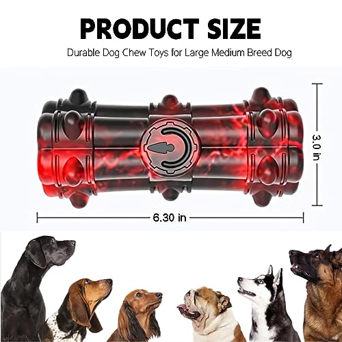 Indestructible Chew Toy for Aggressive Large Medium Breed Dogs - Squeaky, Interactive, Tough Durable Toothbrush for Dog Birthday - color: ZD Redblack