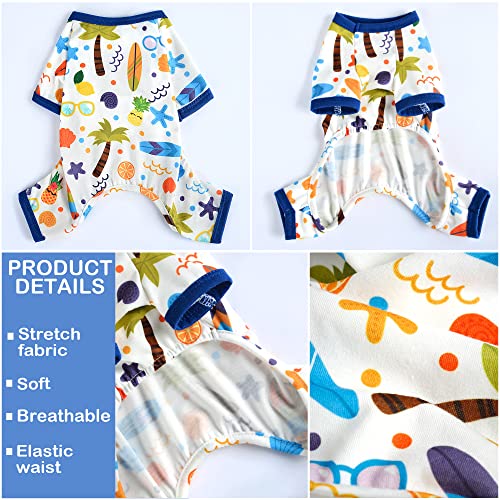 Dog Pajamas for Small Dogs, Soft Thin Pjs Jammies Cat Doggie, Summer Pet Cute Puppy Clothes Outfits Dogs Boy Girl(Coconut Tree,XS) - color: Coconut Tree, size: X-Small (Chest 11.8 in)