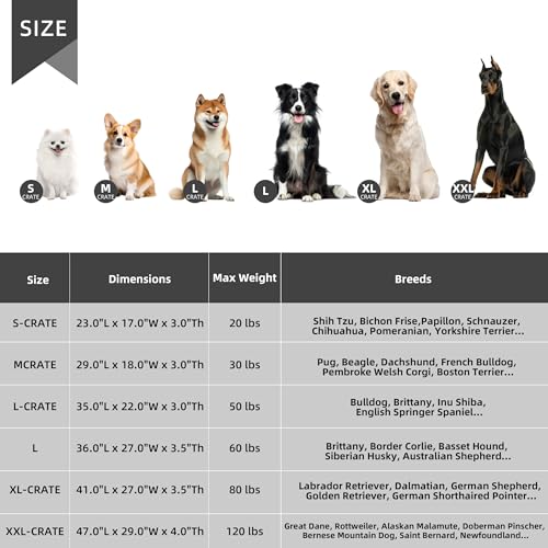 Dog Bed Large Sized Dogs, Orthopedic Flannel Pet Bed with Removable Washable Cover, Waterproof Indestructible Big Dog Bed with Anti-Slip Bottom, Egg Memory Foam Pad, 36.0"x27.0"x3.5", Grey - size: L(36"x27"x3.5")