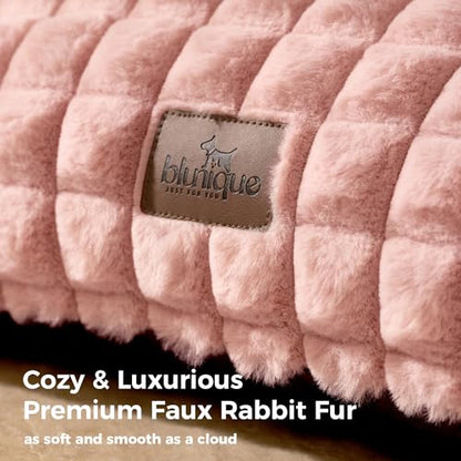 Cute Small & Medium Dog Couch Bed – Supportive & Fluffy Pet Sofa with Faux Rabbit Fur Washable Cover in 3D Diamond Pattern, 36" Pink - color: Pink, size: Large: 36"L x 27"W x 10"Th