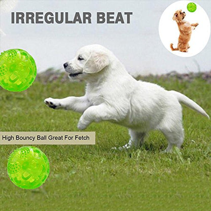 ACEONE Dog Squeaky Ball, Pet Squeak Chew Bouncy Rubber Toy Balls for Small Medium Dogs Indestructible Exercise Training Playing (3 Balls) - size: 3 Balls 3 Inch