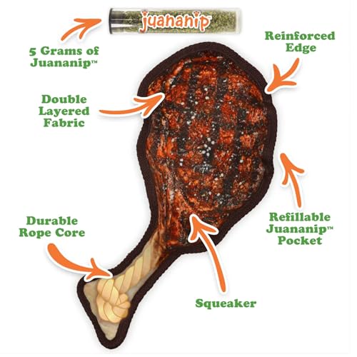 Doggijuana Doggi Duo Refillable Juananip Toy Bundle | Tomahawk & Juananip | Funny Dog Toy Plush with Catnip and Refill | Interactive Chew for Play - style: Tomahawk & Juananip