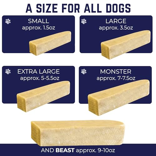 Devil Dog Pet Co. Himalayan Yak Cheese Dog Chews for Large and Giant Breeds & Aggressive Chewers - Long Lasting, Rawhide Free, High Protein - Cleaner Teeth, Anxiety & Boredom Relief - 3 Pack - style: Monster - 3 Pack