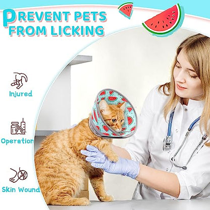 Cat Cone Collar Soft to Stop Licking, Adjustable, Foldable Lightweight Kitten Cones After Surgery Recovery for Cats & Kittens, Cat Cone Alternative, Easy Eating (Blue, M) - color: Blue, size: M