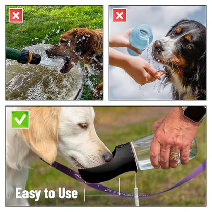 Mr. Pen- Portable Dog Water Bottle, 19 oz, Large, Leak Proof Puppy Water Dispenser with Drinking Feeder for Pets, Outdoor Walking, Hiking, Travel, Not Dishwasher Safe - color: Black