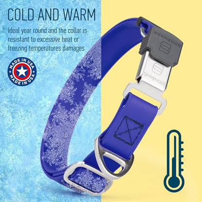 Biothane Waterproof Durable Dog Collar with Herm Sprenger - Quick Release ClicLock Buckle - Fits Medium and Large Dogs - Made in USA (Blueberry Royal, W 1" x L 15"-25") - color: Blueberry Royal, size: W 1" x L 15"-25"