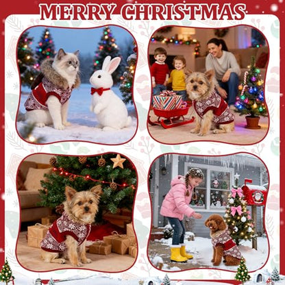 Dog Sweater Soft Dog Outfit with Hoodie Warm Snowflake Reindeer Dogs Cats Knitwear Clothes for Cold Weather Classic Colorful Design Sweater, XX-Large - size: XX-Large