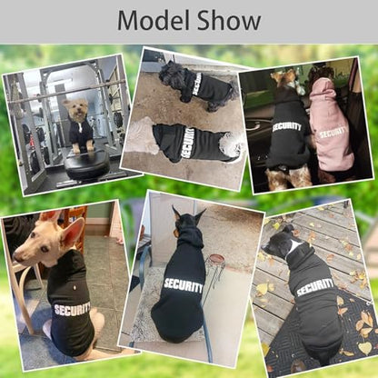 BINGPET Security Dog Hoodies Puppy Sweater Cold Weather Dog Coats Soft Brushed Fleece Pet Clothes Hooded Sweatshirt for Dog Cat - color: #1 Black(Security), size: X-large/Xx-large (All Breed Sizes)
