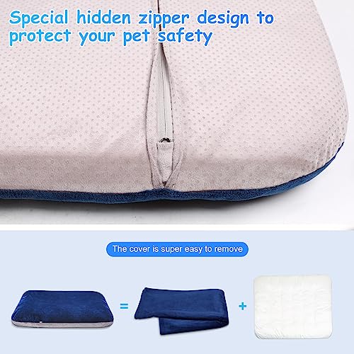 Super Soft Medium Dog Bed, 32 Inches Orthopedic Foam Pet Beds with Anti Slip Bottom, Dog Sleeping Mattress with Removable and Washable Cover, Blue M,32'' X 24'' X 3'' - color: Blue, size: 32.0"L x 24.0"W x 3.0"Th