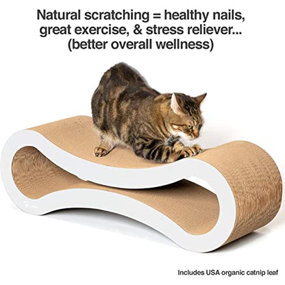 Cat Scratcher Lounge, Double Sided Infinity Scratcher Made of Recycled Corrugated Cardboard for Durability