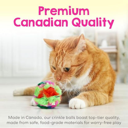 Jumbo Cat Crinkle Ball 3.5 Inch | 1 Pack | Interactive Indoor Cat Toy, Safe Lightweight Build with Durable Crinkle Material and Engaging Sound - style: 1 Pack
