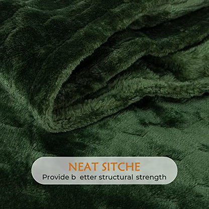 TOONOW Fleece Blanket Super Soft Cozy Throw Blanket 50" x 60", Lightweight Fuzzy Comfy Textured Flannel Blanket Warm Plush Throw Blankets for Couch, Sofa, Bed, Olive Green - color: Olive Green, size: Throw-50" x 60"