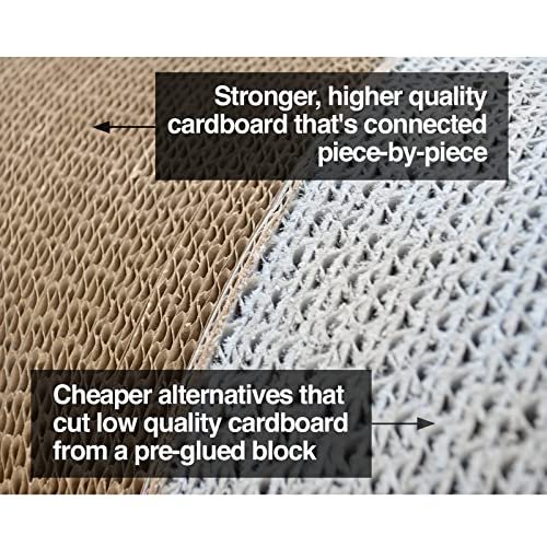 Cat Scratcher Lounge, Double Sided Infinity Scratcher Made of Recycled Corrugated Cardboard for Durability