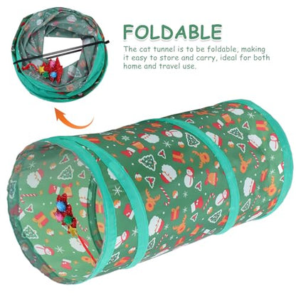 Collapsible Cat Tunnel and Play Cube Portable Foldable Indoor Cat House with Interactive Design Lightweight Pet for Kittens and Suitable for Indoor Play and Hideout