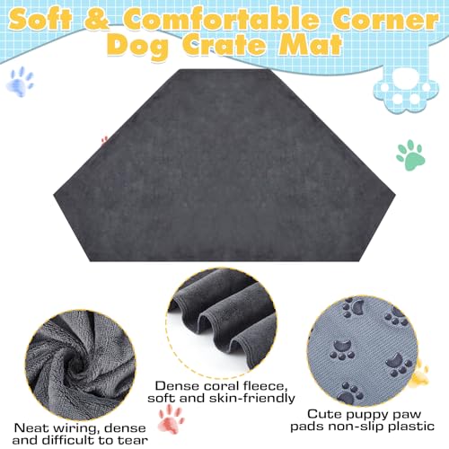 Fanfanwin 42.5 Inch Waterproof Dog Crate Mat, Soft Plush Pet Blanket for Large Dogs, Non-Slip Corner Liner, Machine Washable (Only Mat) - size: 42.5 Inch