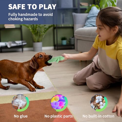 5-Pack Squeaky Dog Toys – Durable Animal-Shaped Plush Chew Toys for Dogs, Handmade Interactive Puppy Toys with Squeaker, Perfect for Reducing Destructive Behavior - color: blue/purple/green/grey/brown
