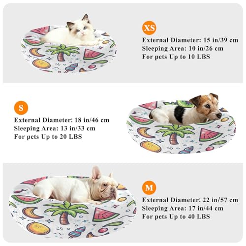 Summer Elements Dog & Cat Bed with Non-Slip Bottom - Washable Round Fluffy Calming Pet Bed, Anti-Anxiety Cozy Bed for Small Medium Indoor Puppy Kitten Pets(22 Inch)| Easy to Clean - size: M (22”)